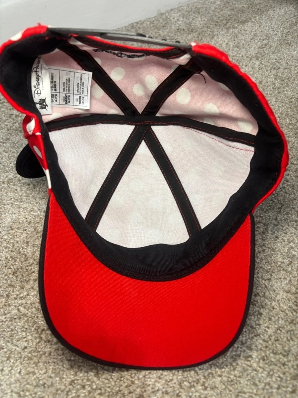 Disney Parks Walt Disney World Minnie Mouse Hat OS Youth Mickey Ears Bow Red